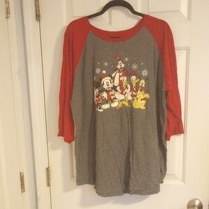 Torrid Red and Gray Long Sleeve Tee